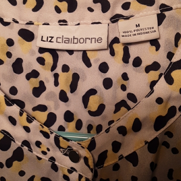 Liz Claiborne cheetah print blouse - Picture 4 of 5